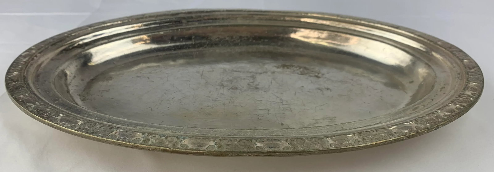 Vintage Waldorf Astoria Medium Hammered Silver Plate Serving Tray - 4
