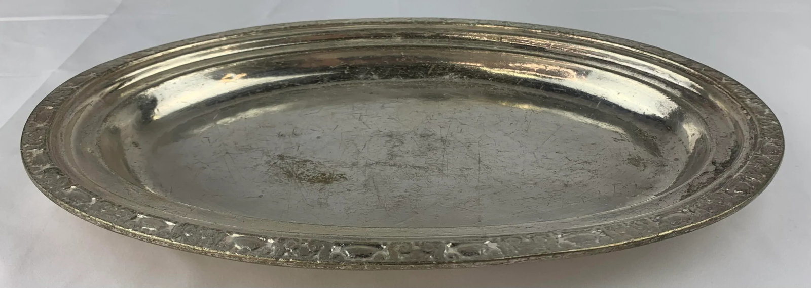 Vintage Waldorf Astoria Medium Hammered Silver Plate Serving Tray - 5