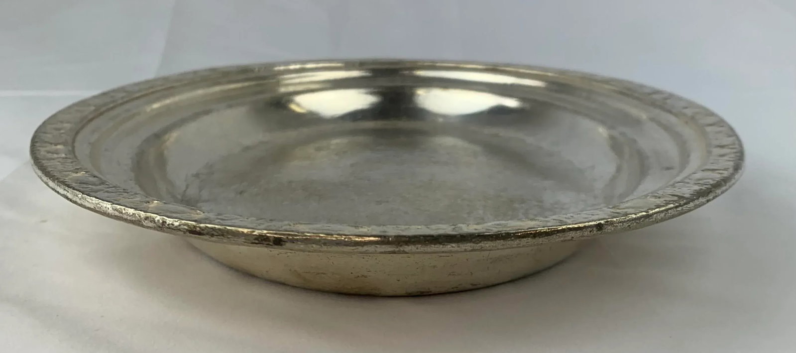 Vintage Waldorf Astoria Medium Hammered Silver Plate Serving Tray - 6