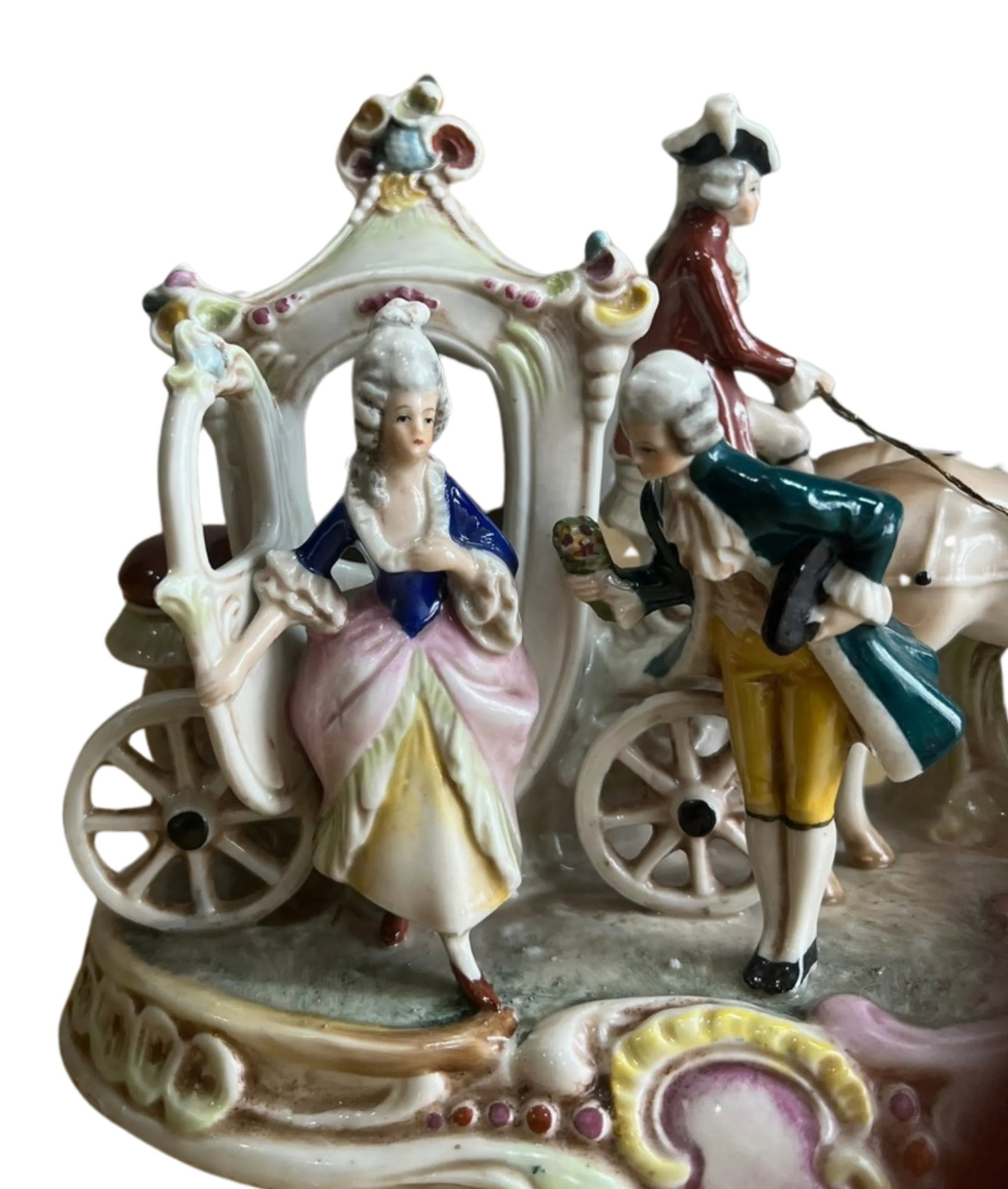 Antique Grafenthal Porcelain Couple and Horse and Carriage Figurine - 11