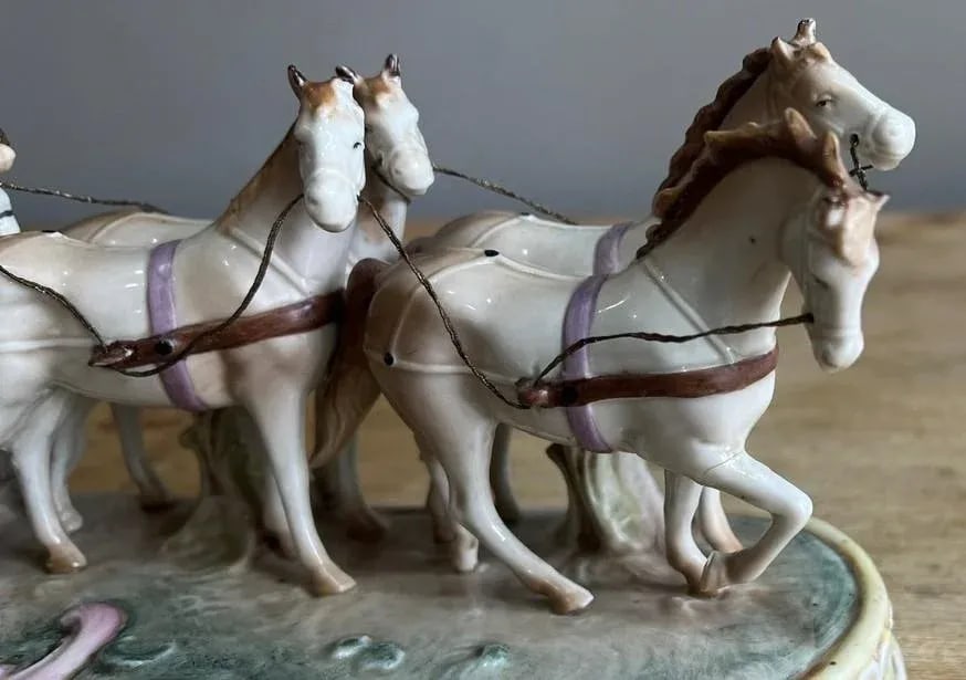 Antique Grafenthal Porcelain Couple and Horse and Carriage Figurine - 15