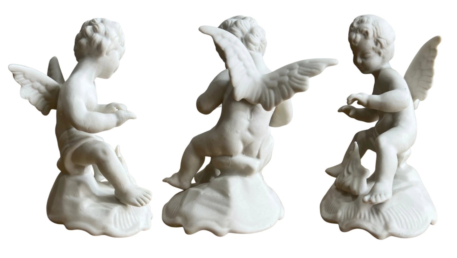 Mid-Century Dresden Bisque Cherubs and Young Child - A Set - 14