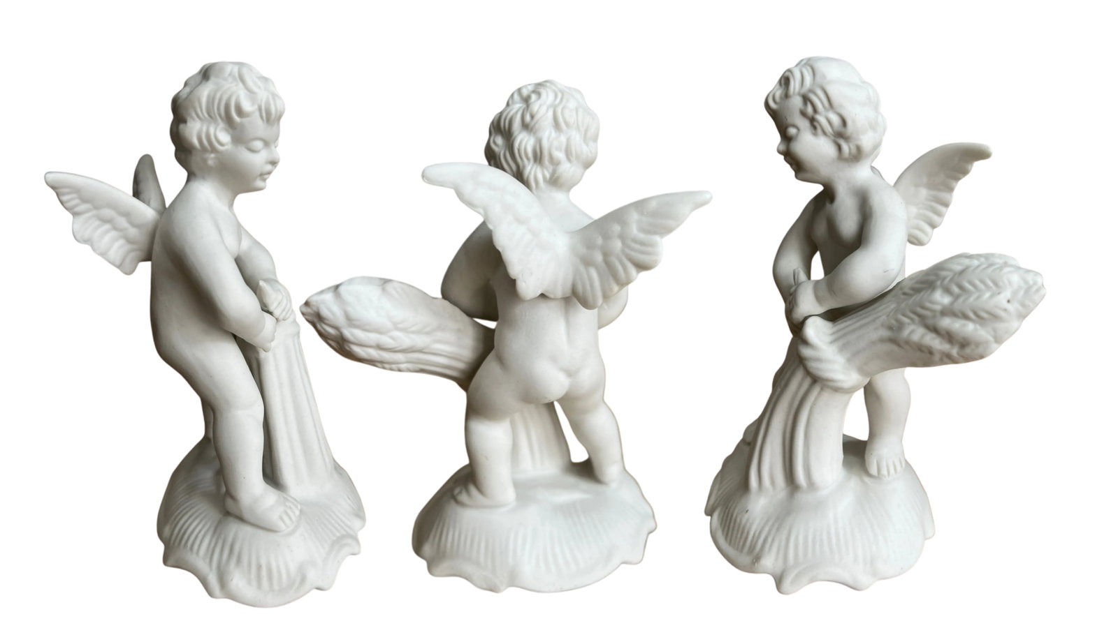 Mid-Century Dresden Bisque Cherubs and Young Child - A Set - 15