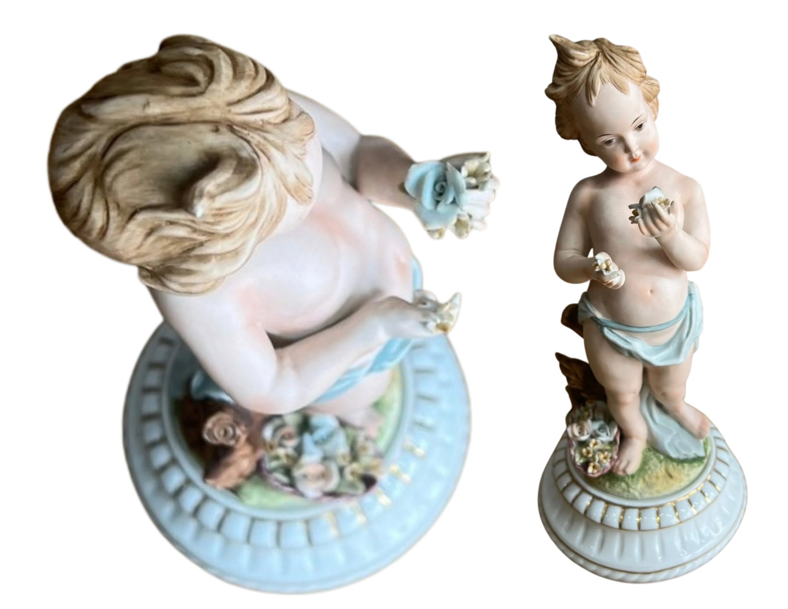 Mid-Century Dresden Bisque Cherubs and Young Child - A Set - 16