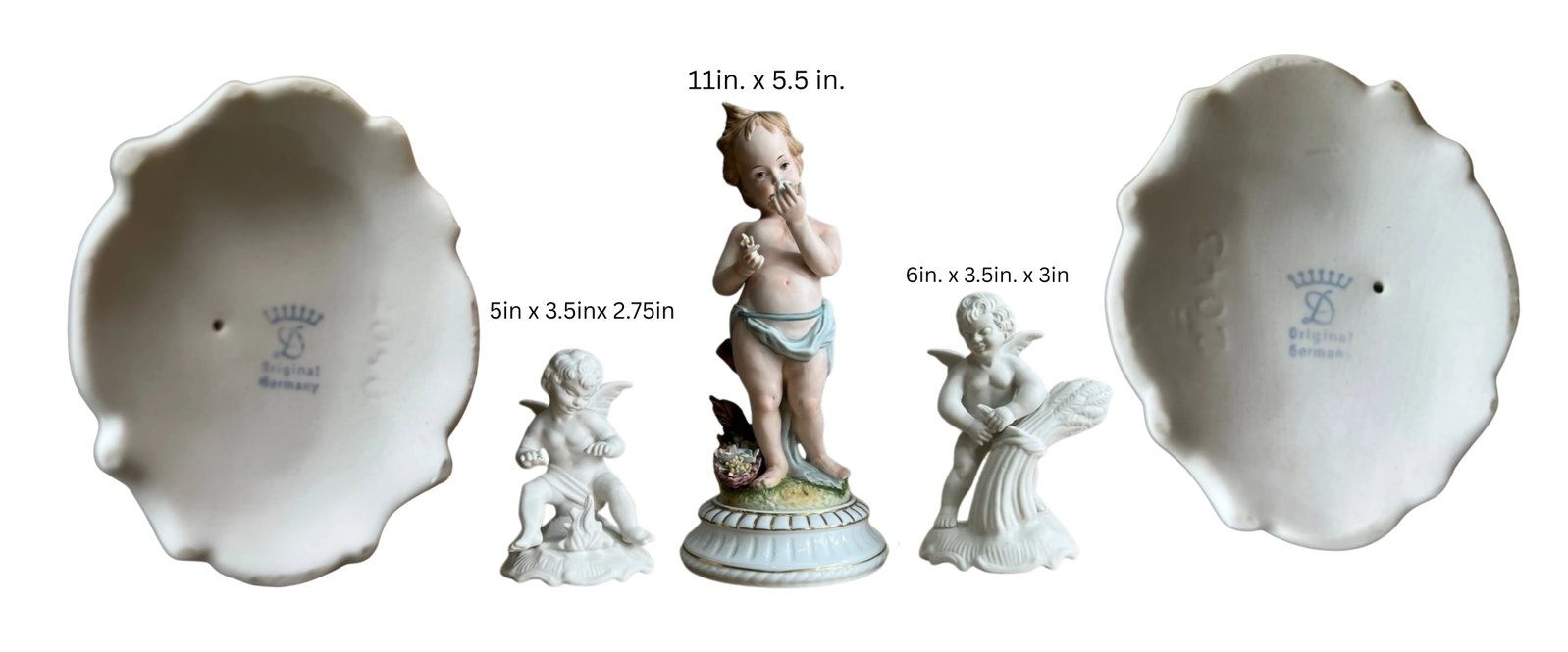 Mid-Century Dresden Bisque Cherubs and Young Child - A Set - 18
