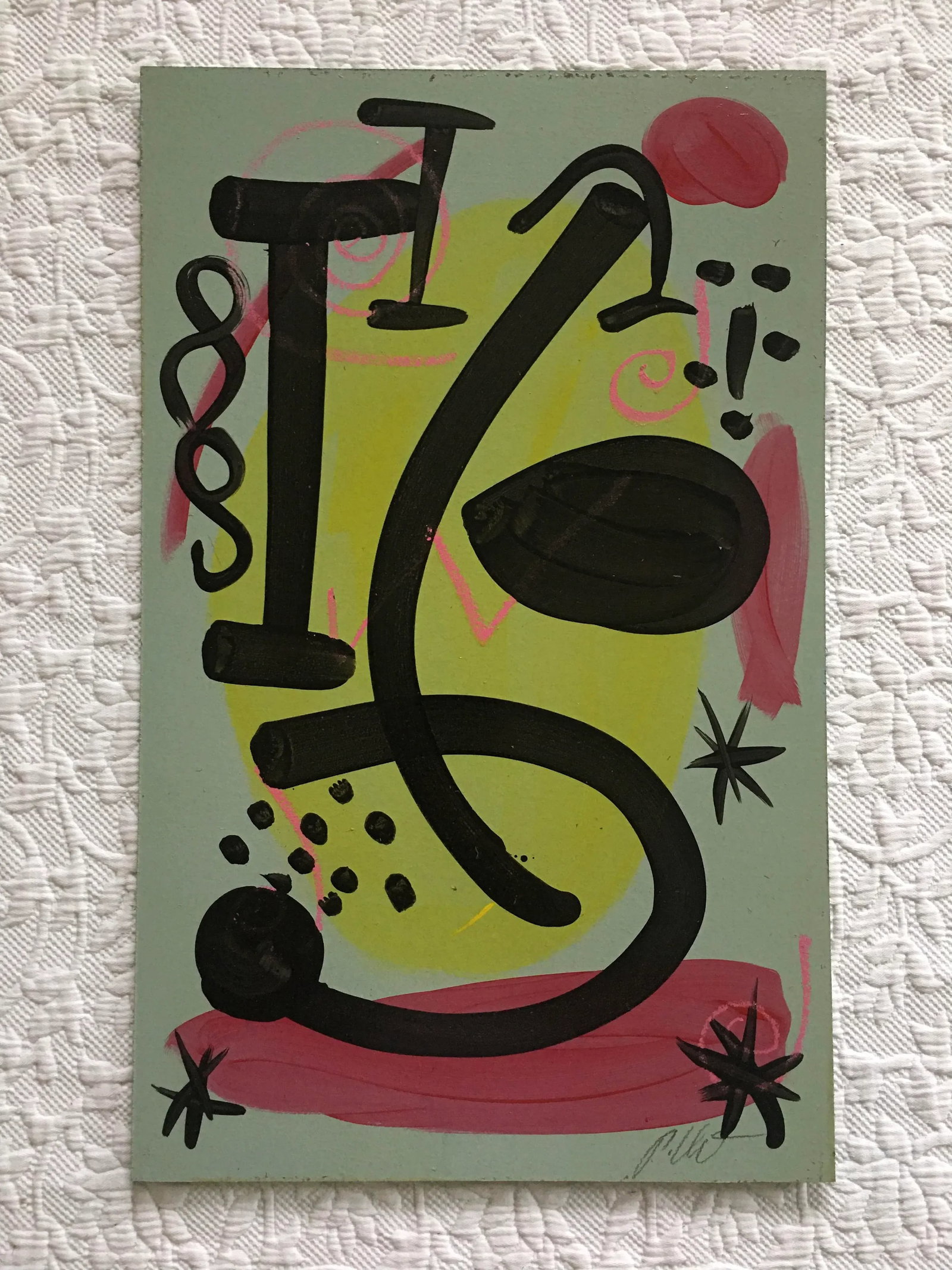 1980s Mirovian Style Abstract Painting by Peter Keil - 5