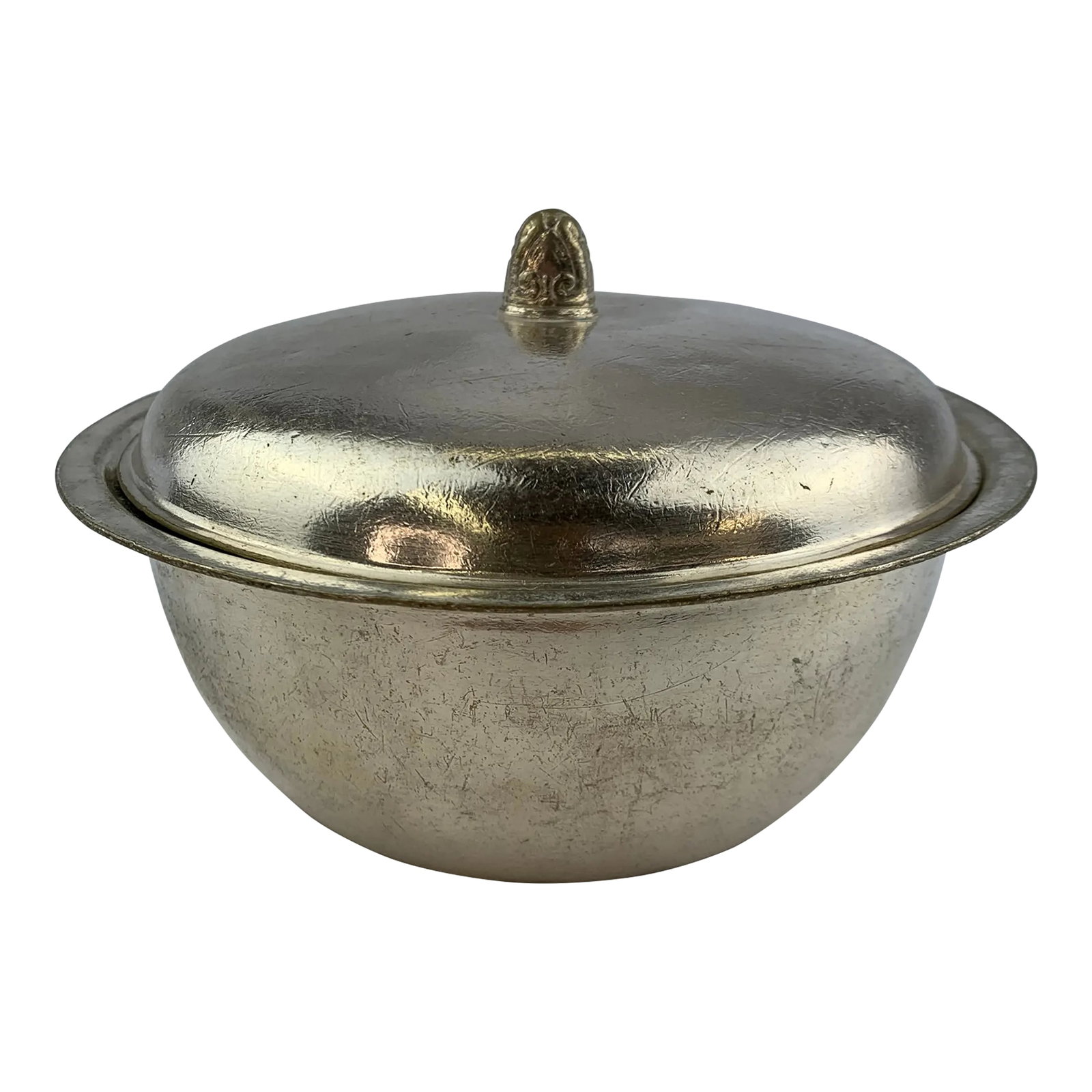 1960s Silverplate Metal Serving Bowl With Lid: Silverplated metal serving bowl w/lid Condition: Alterations: Original Condition Unaltered Imperfections: Some Imperfections Condition Notes: Some Tarnish Origin: United States Materials &