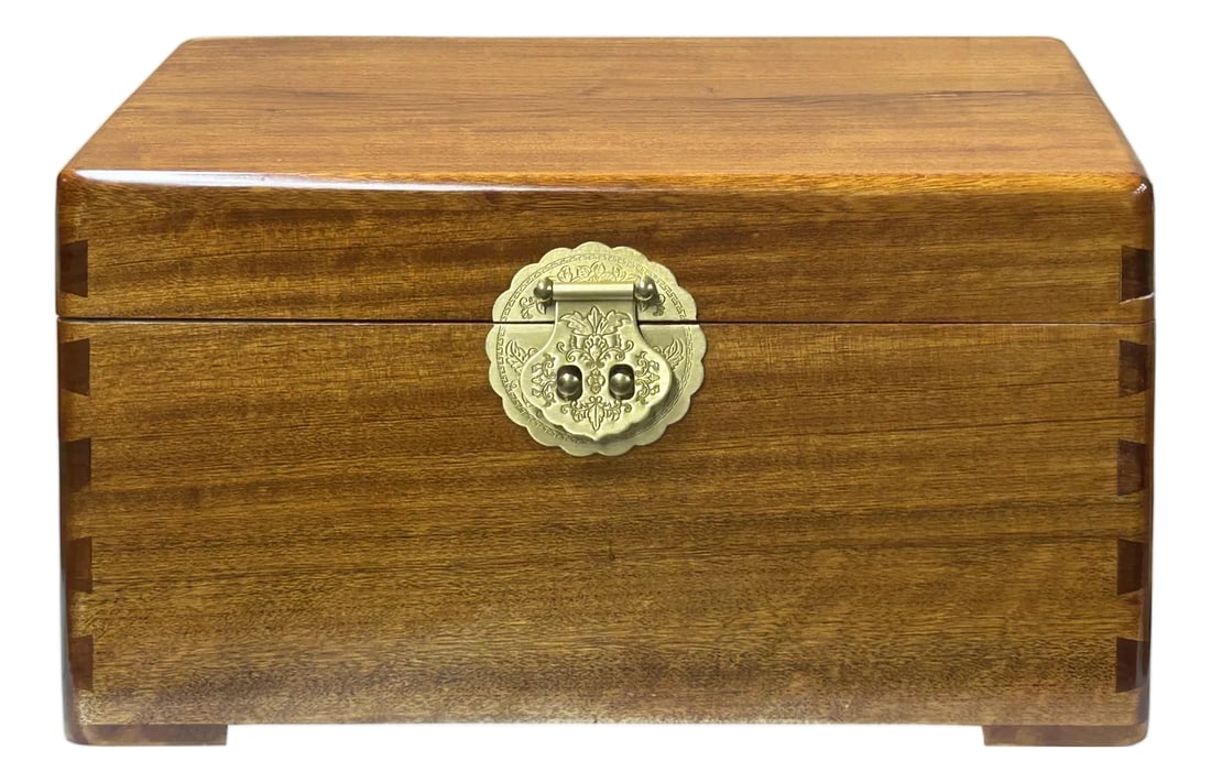 Chinese Medium Brown Rectangular Camphor Wood Storage Box Chest: Discover the timeless elegance of our small camphor wood box, a perfect blend of craftsmanship and natural beauty. Handcrafted from premium camphor wood, this exquisite box features a rich, swirling