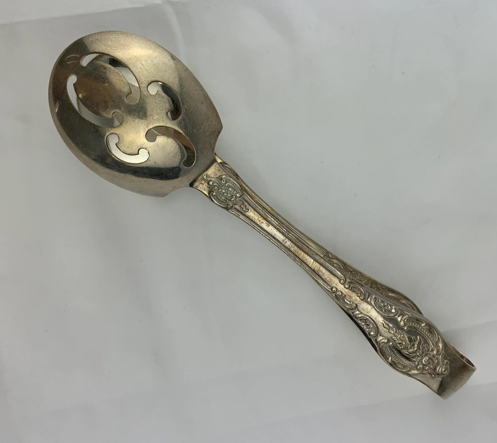 Antique Silverplate Serving Tongs - 2