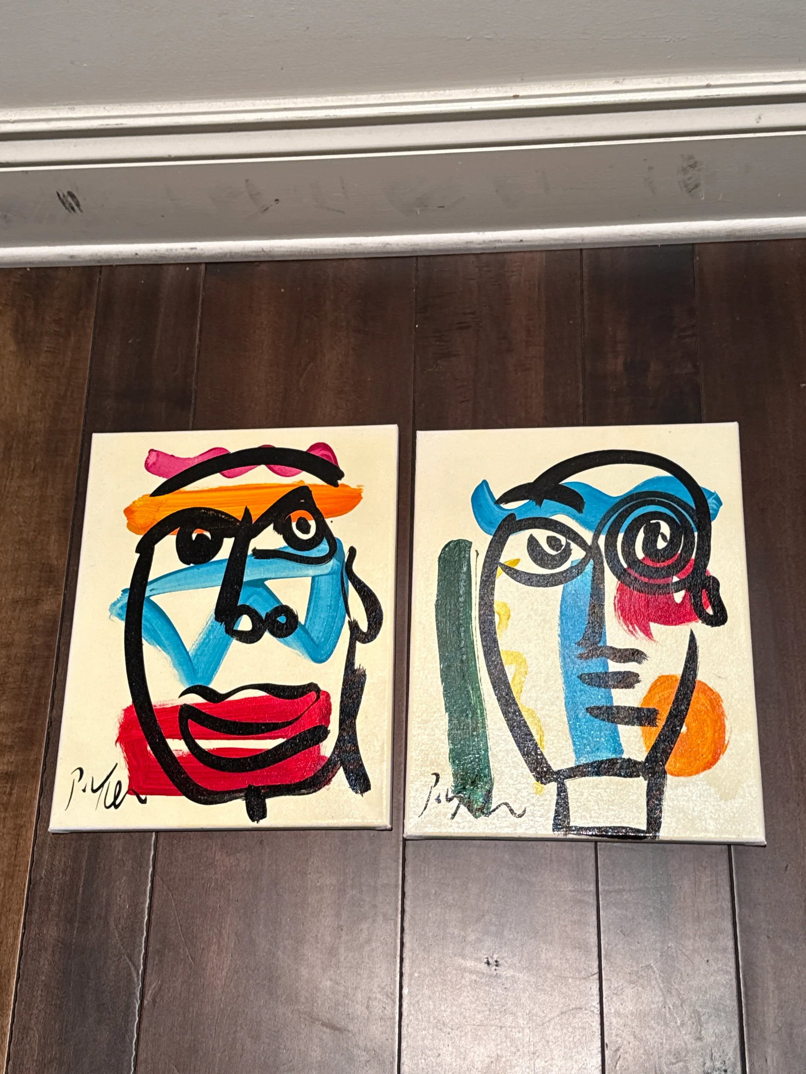 1970s Peter Keil Geometric Paintings a Pair - 2