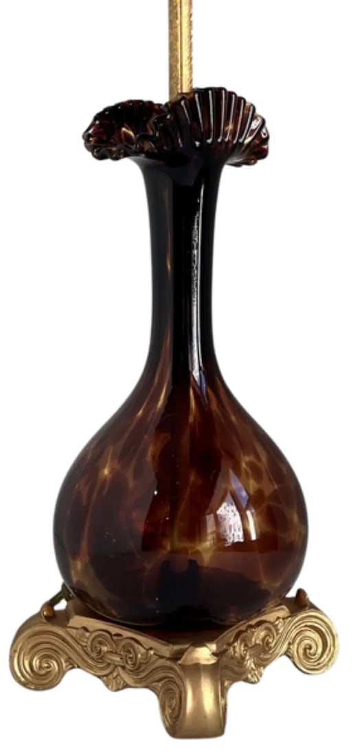 Murano Art Glass Tortoise Shell Pattern Table Lamp - 10