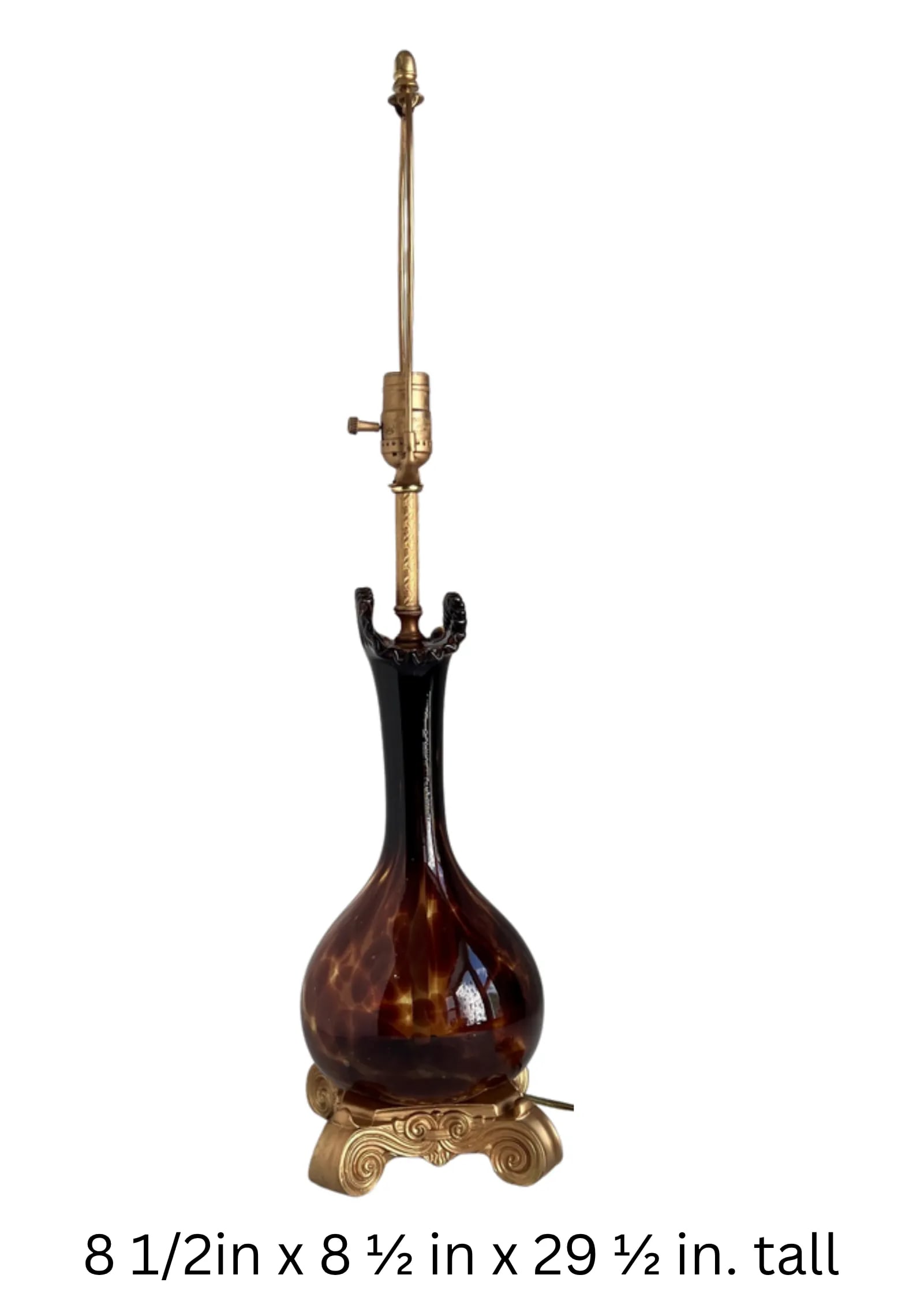 Murano Art Glass Tortoise Shell Pattern Table Lamp - 12
