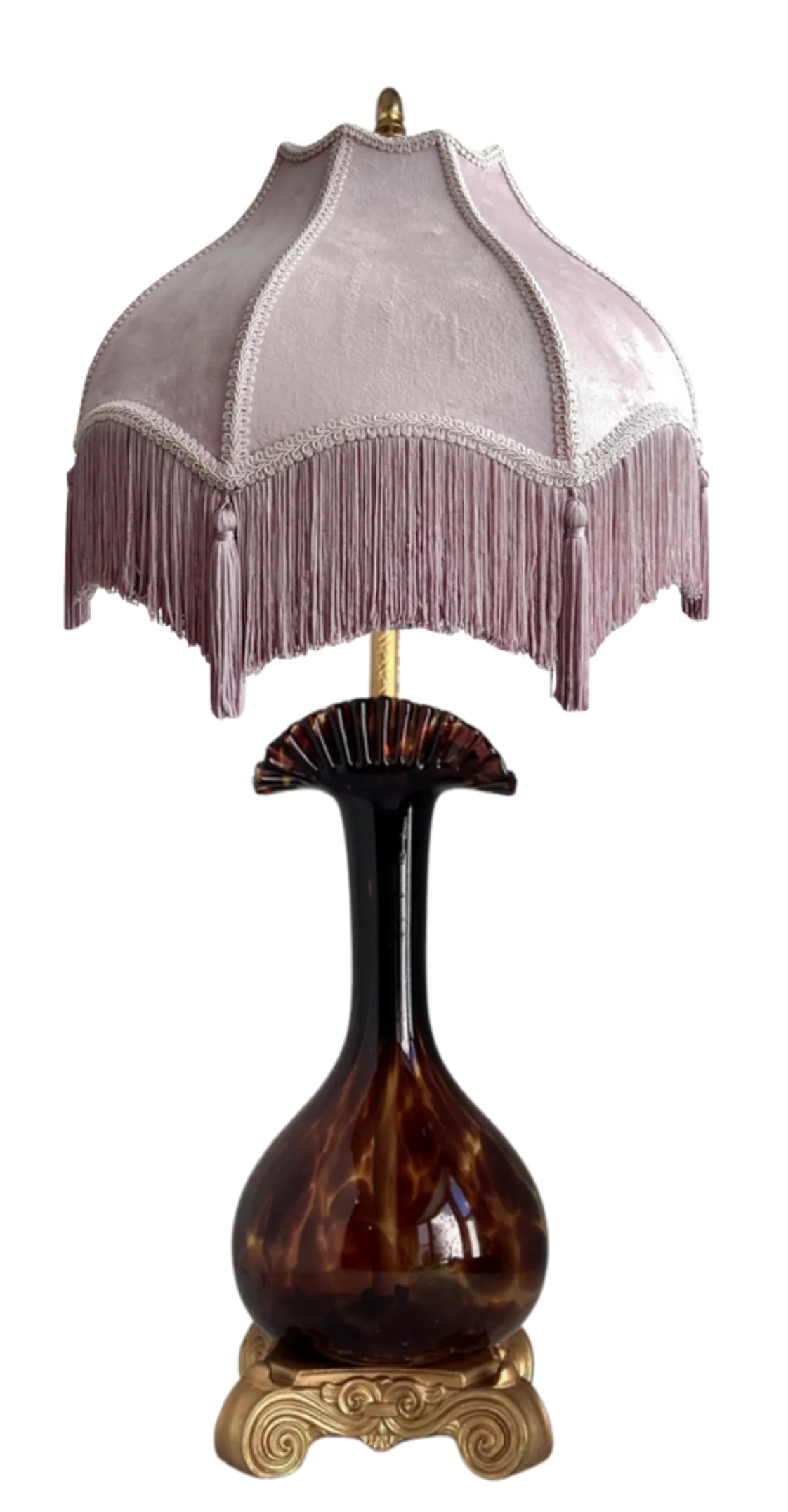 Murano Art Glass Tortoise Shell Pattern Table Lamp - 14