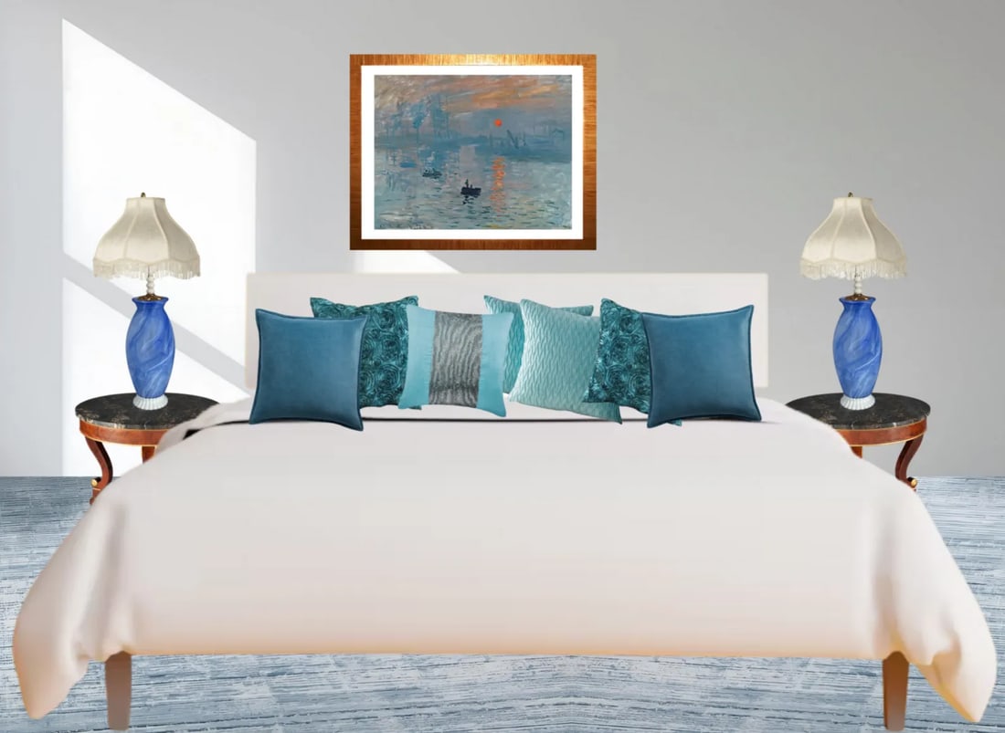 Art Glass Vetreria Swirl Frosted Blue Milk Glass Table Lamps- A Pair - 5