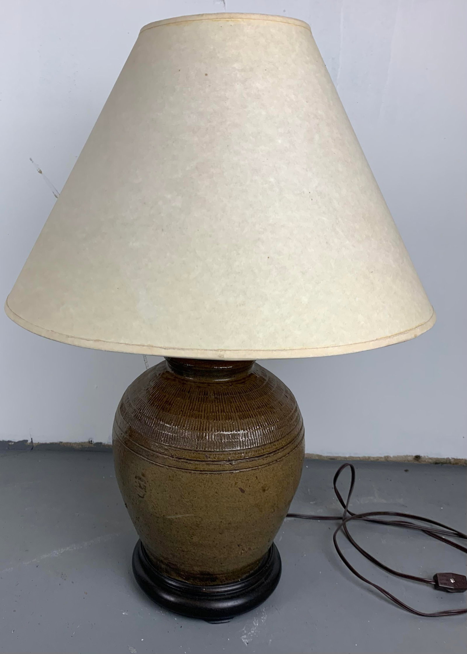 Vintage Clay Jar Lamp - 2