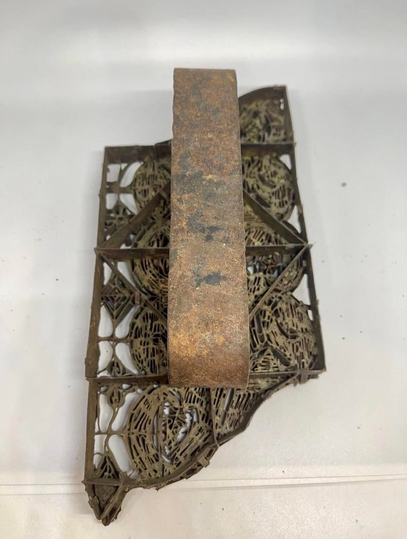 Antique Indonesian Copper Batik Textile Stamp. Ancient Textile Pattern Stamp - 11