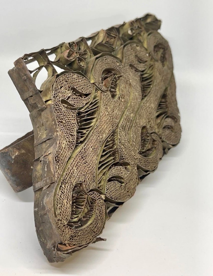 Antique Indonesian Copper Batik Textile Stamp. Ancient Textile Pattern Stamp - 2