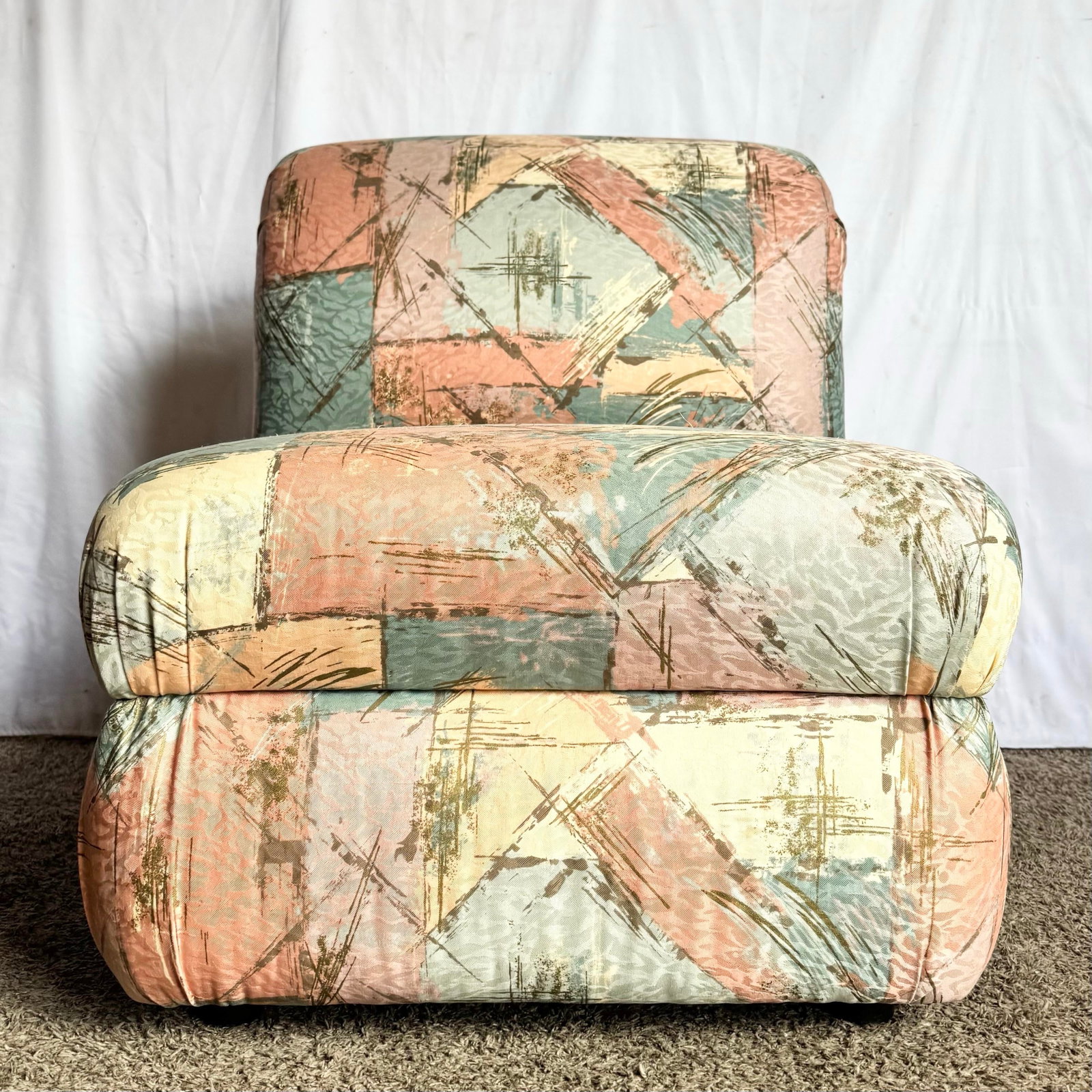 Postmodern Sculpted Upholstered Flared Lounge Chairs - 5