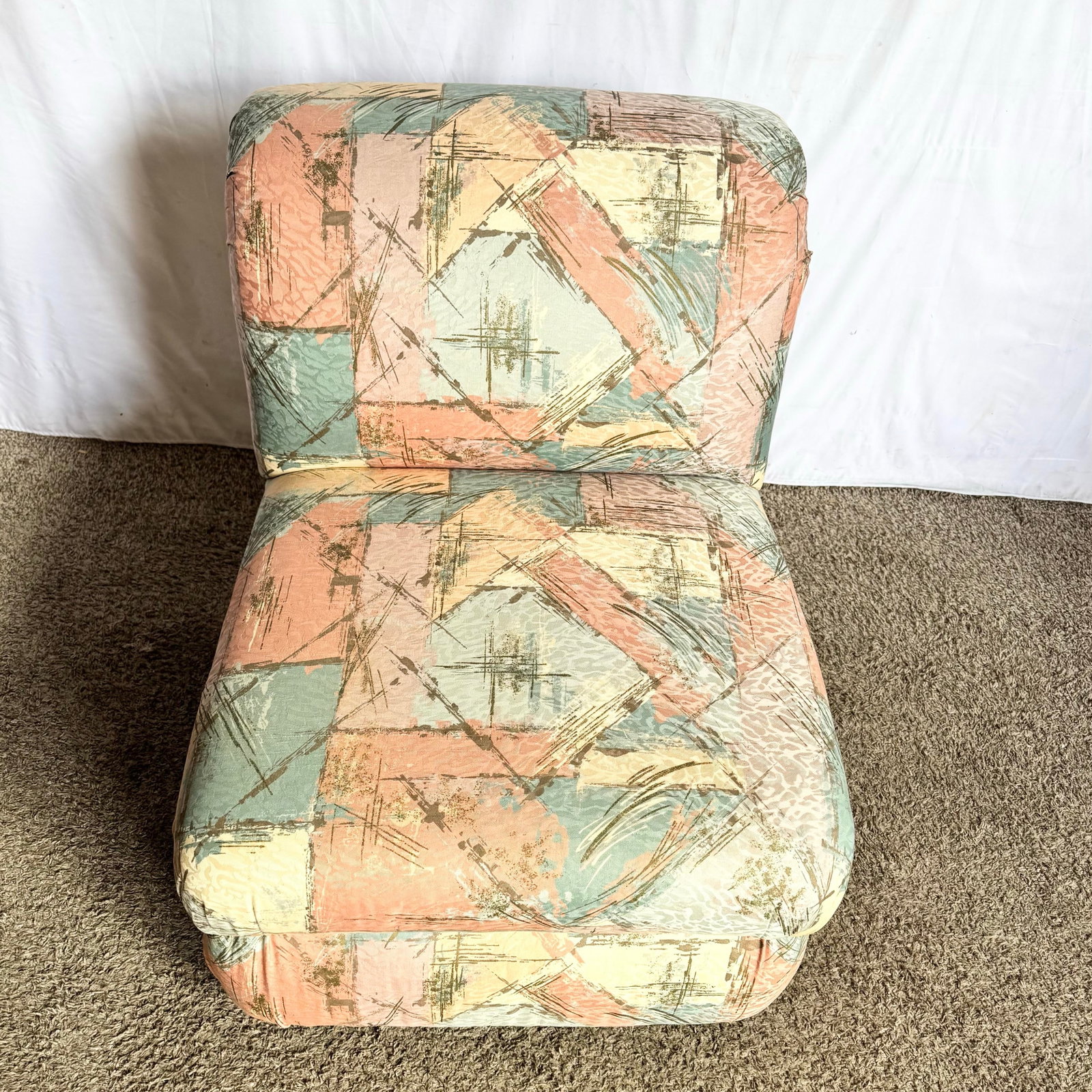 Postmodern Sculpted Upholstered Flared Lounge Chairs - 6