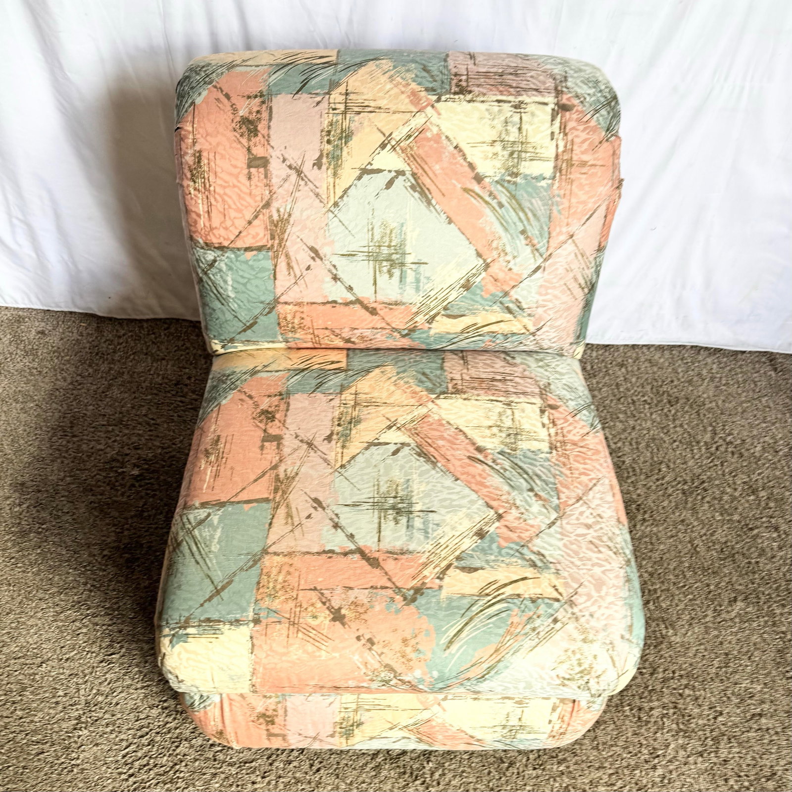 Postmodern Sculpted Upholstered Flared Lounge Chairs - 7