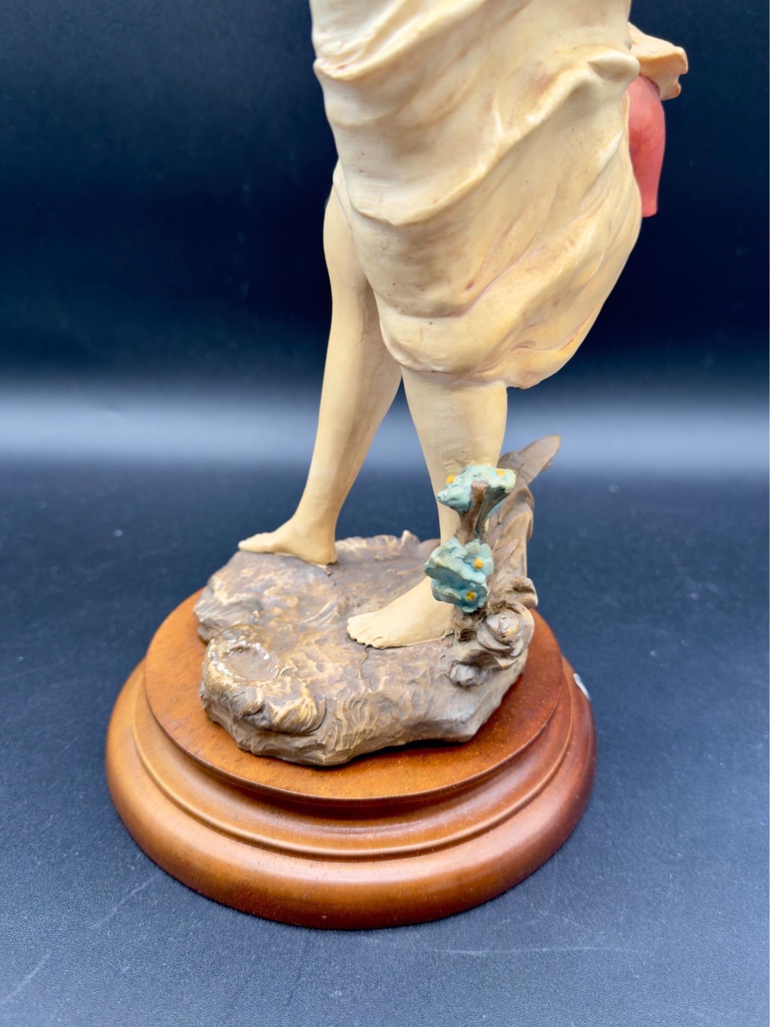 Vintage Capodimonte Chalkware Young Lady Figurine, 17.5" H - 11