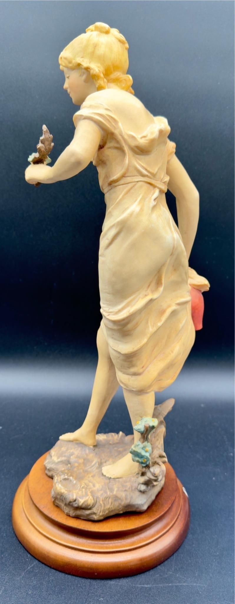 Vintage Capodimonte Chalkware Young Lady Figurine, 17.5" H - 7