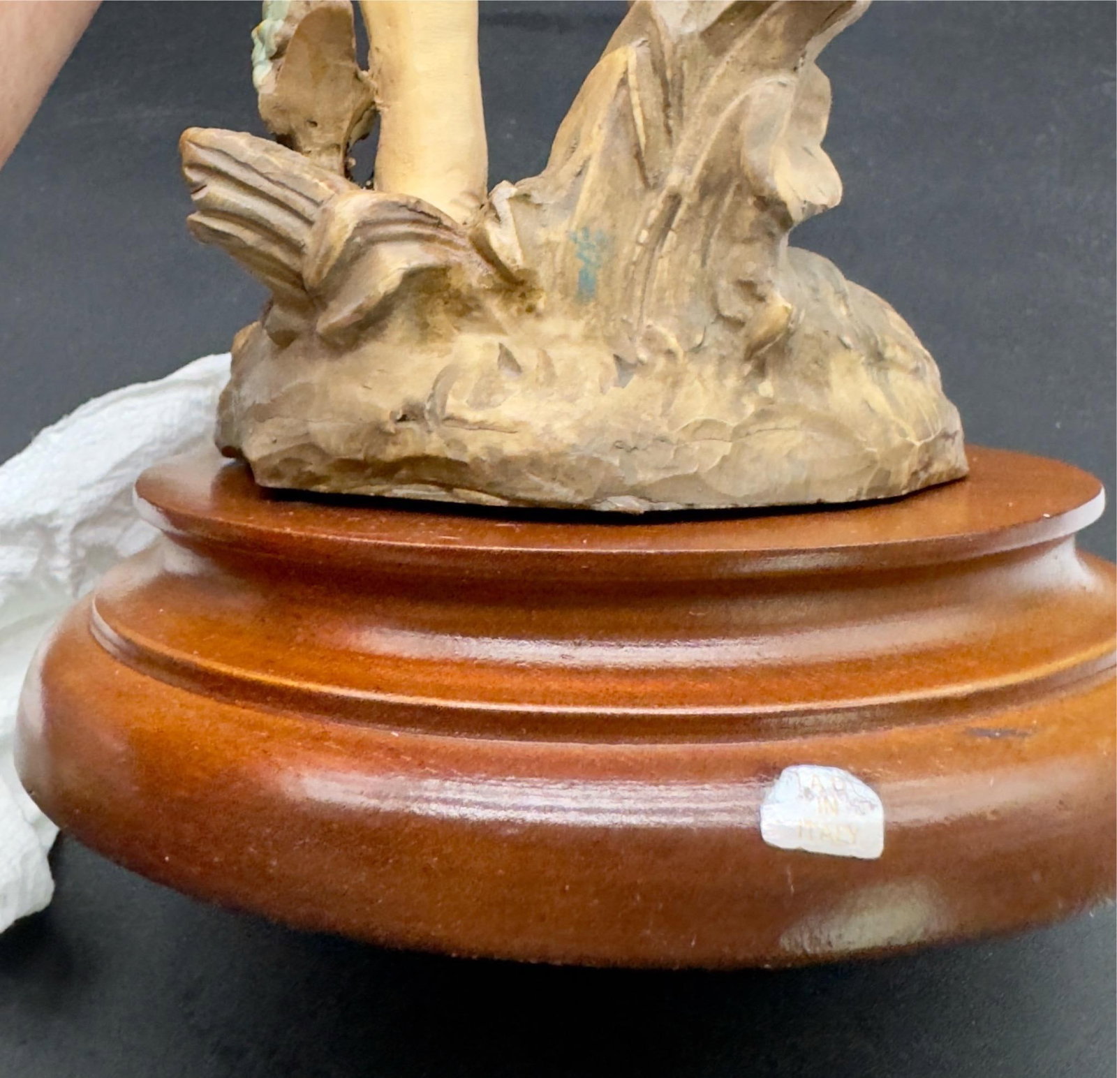 Vintage Capodimonte Chalkware Young Lady Figurine, 17.5" H - 8