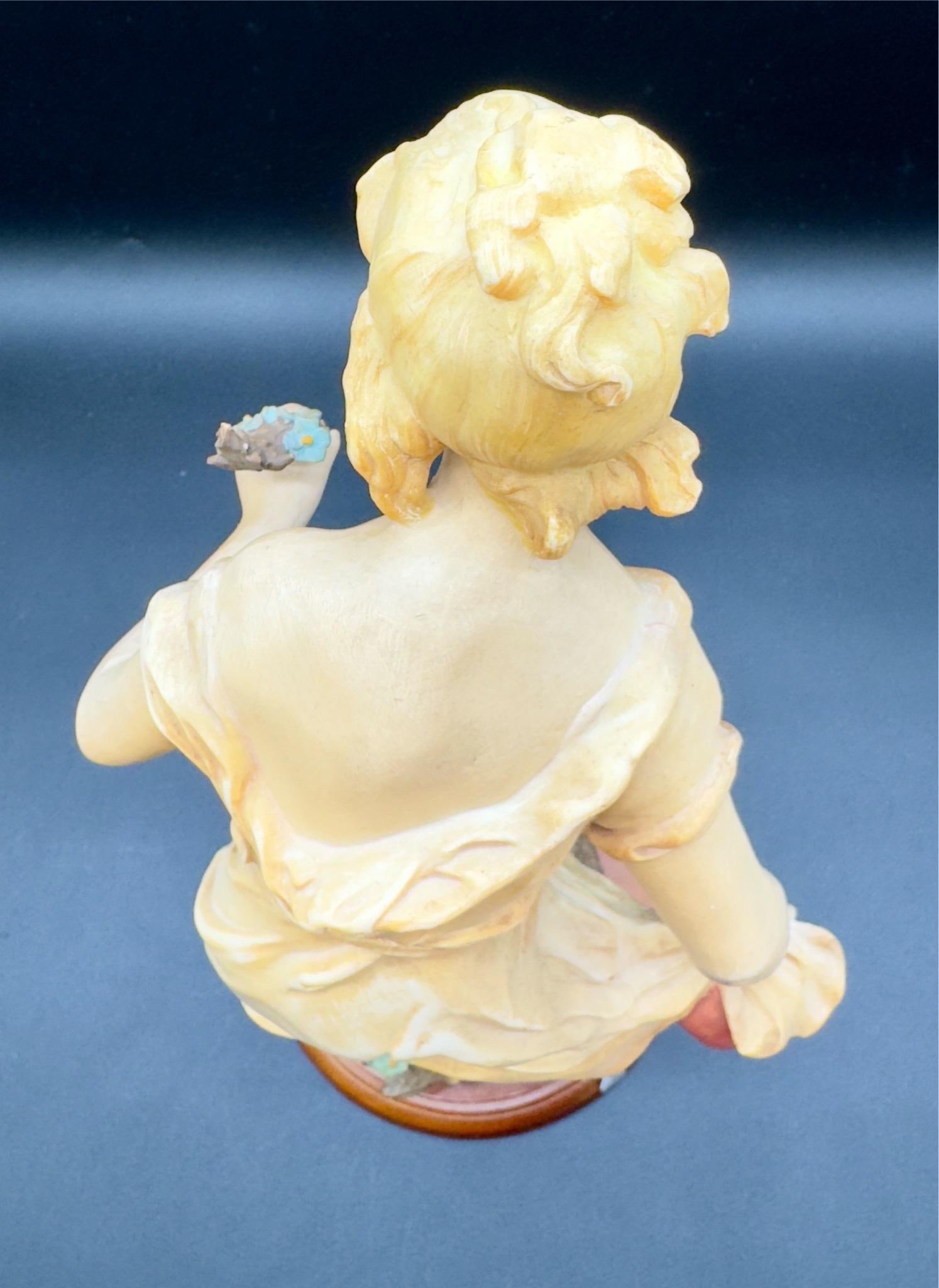 Vintage Capodimonte Chalkware Young Lady Figurine, 17.5" H - 9