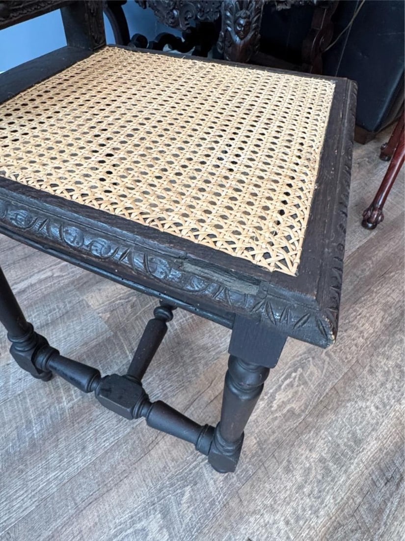 Antique French Renaissance Brittany Caine Chair - 10