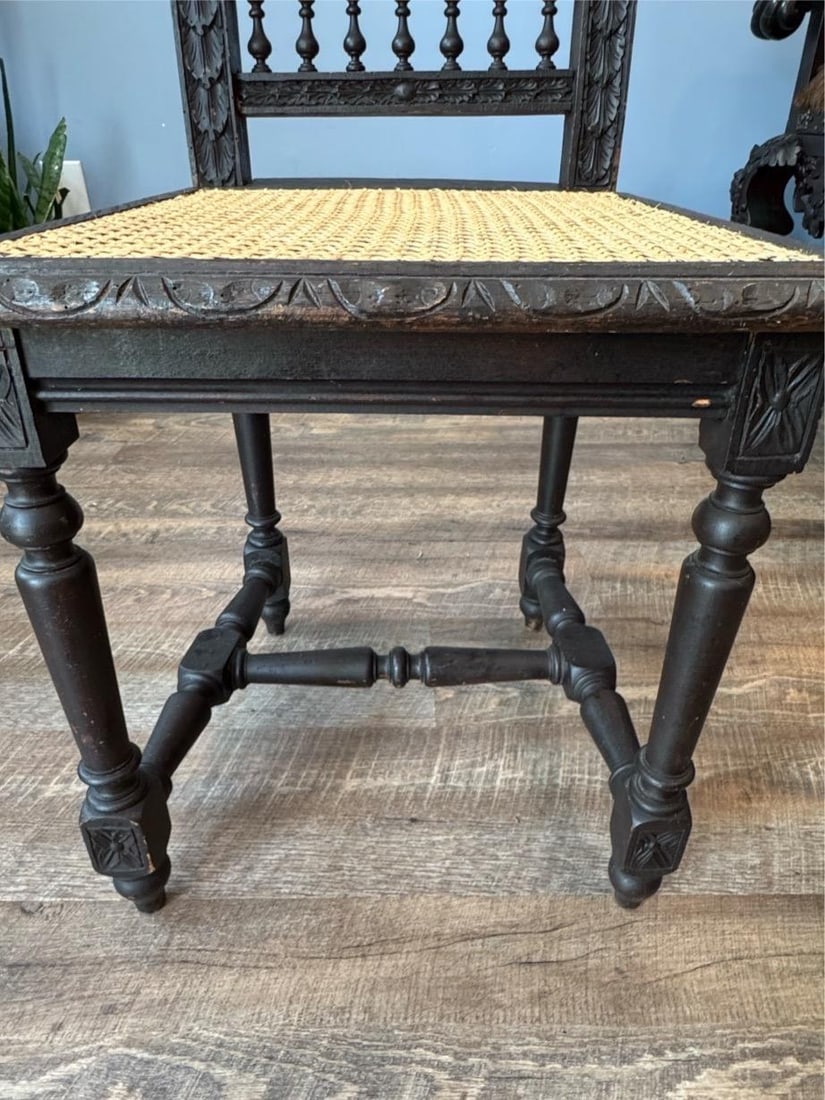 Antique French Renaissance Brittany Caine Chair - 2