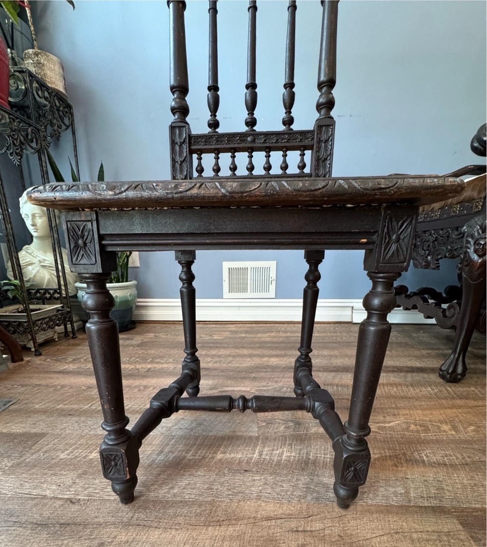 Antique French Renaissance Brittany Caine Chair - 4