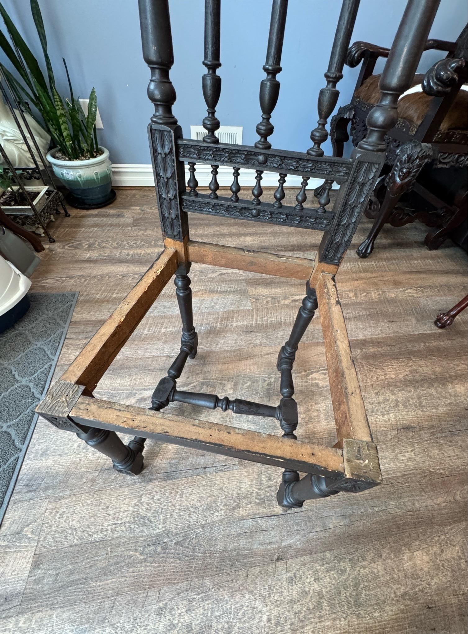 Antique French Renaissance Brittany Caine Chair - 6