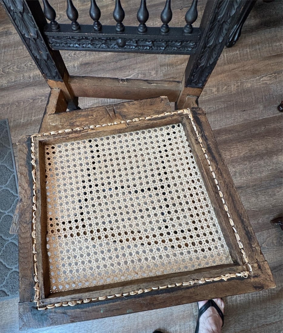 Antique French Renaissance Brittany Caine Chair - 7