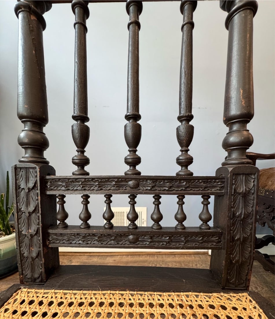 Antique French Renaissance Brittany Caine Chair - 8