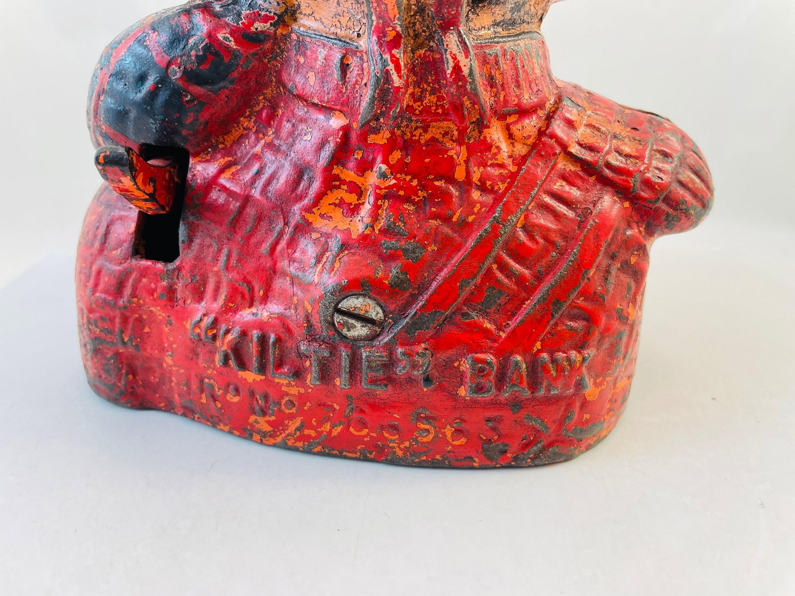 Rare c.1931 Kiltie Cast Iron Mechanical Bank - John Harper Ltd. Working Condition - 4