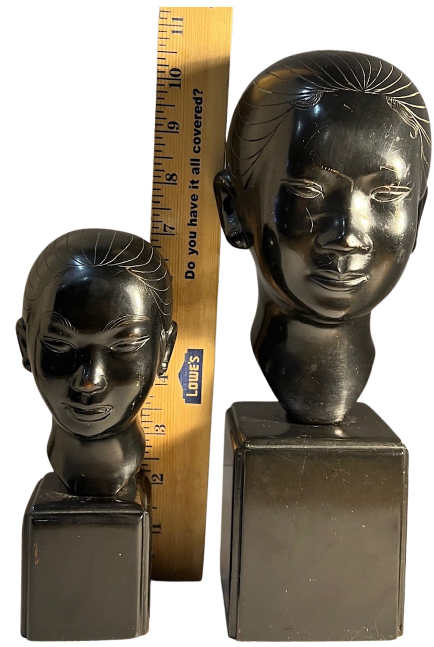 Mid-Century Nguyen Thanh Le Bronze Bust of Young Vietnamese Women- A Pair - 18