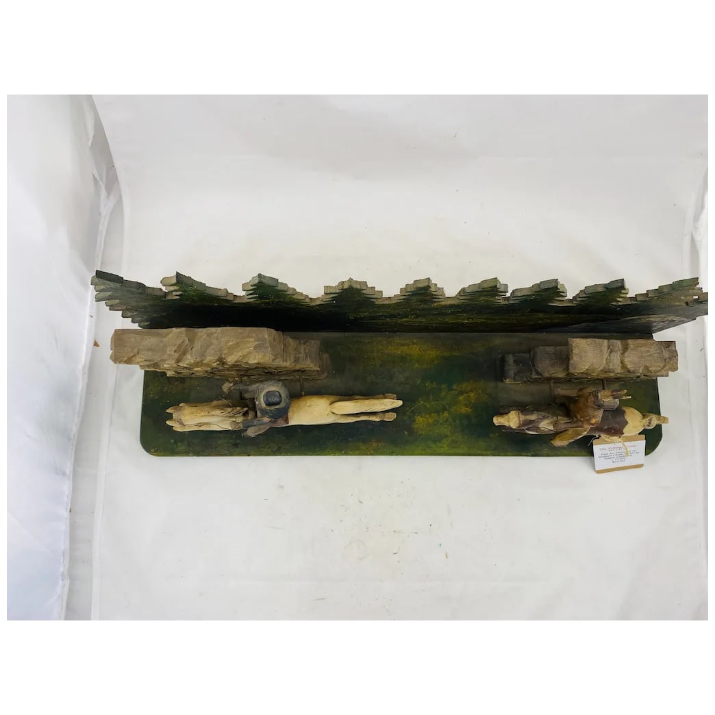 Folk Art Diorama of Western Chase Scene C. 1940s - 4