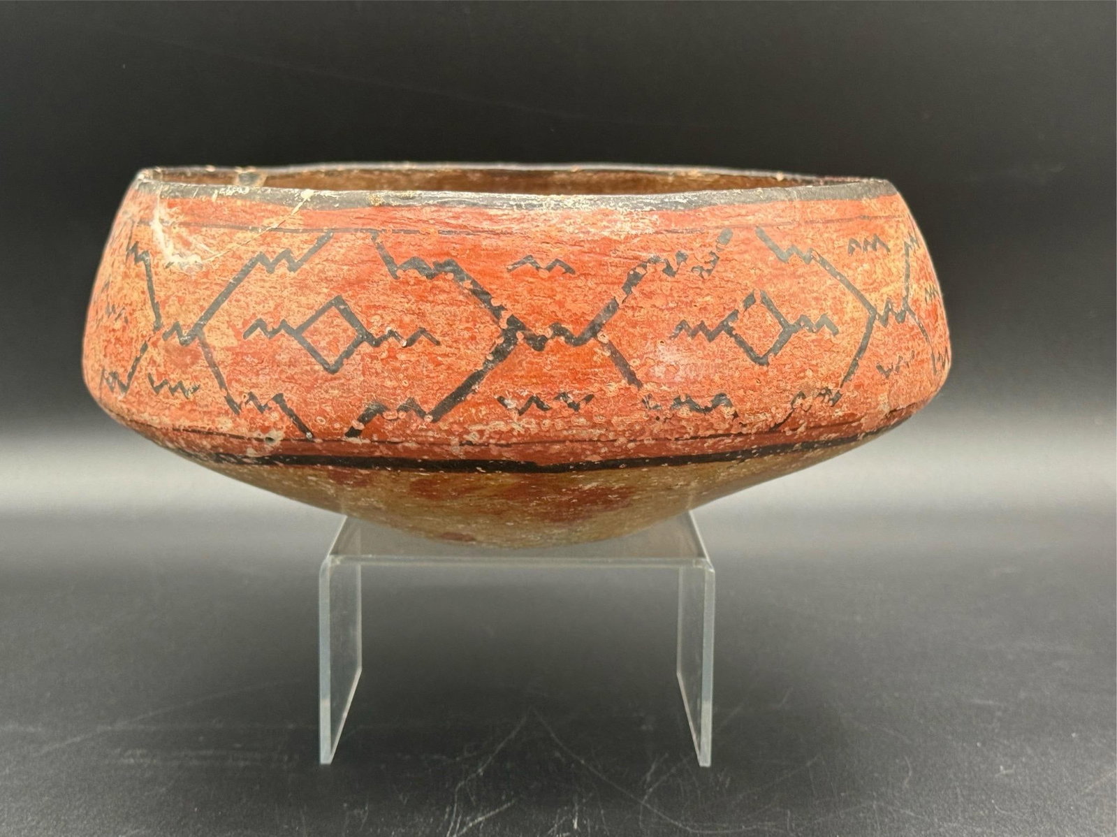 Peruvian Shapido Conido Style Polychrome Red Clay Pottery Vessel - 2