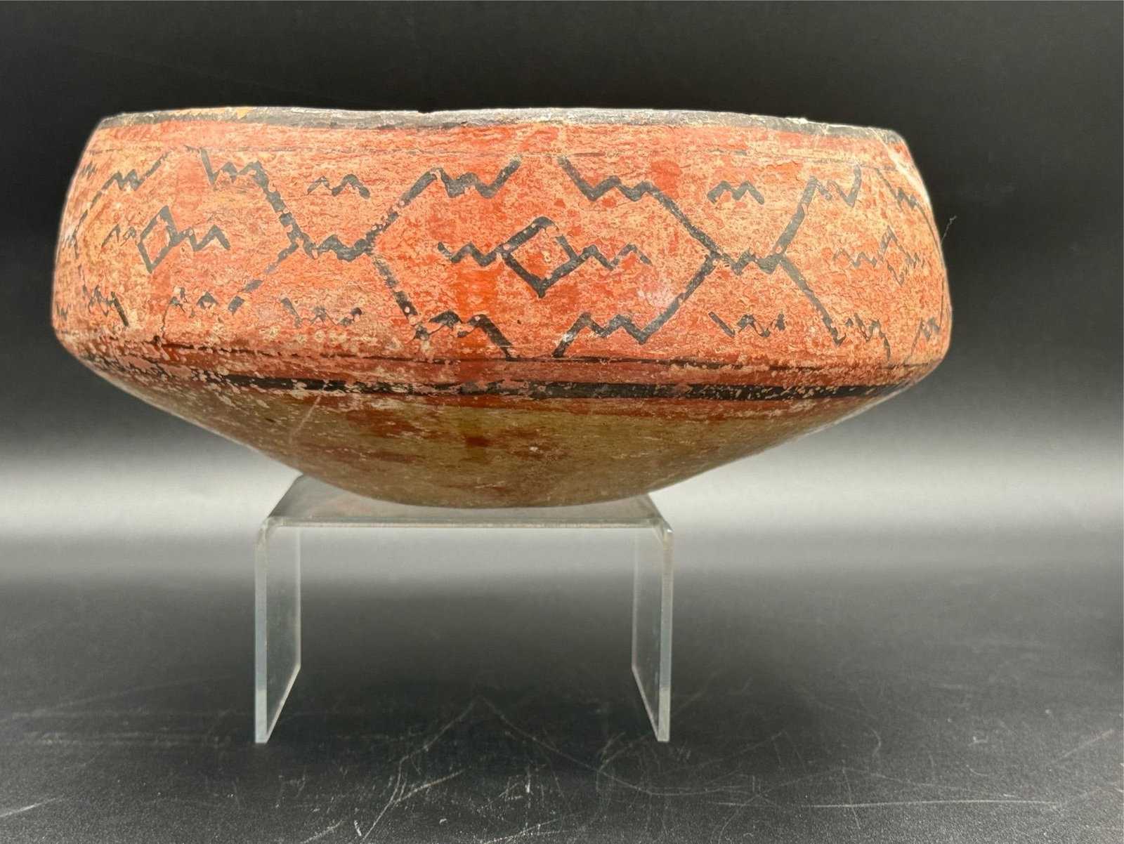 Peruvian Shapido Conido Style Polychrome Red Clay Pottery Vessel - 4