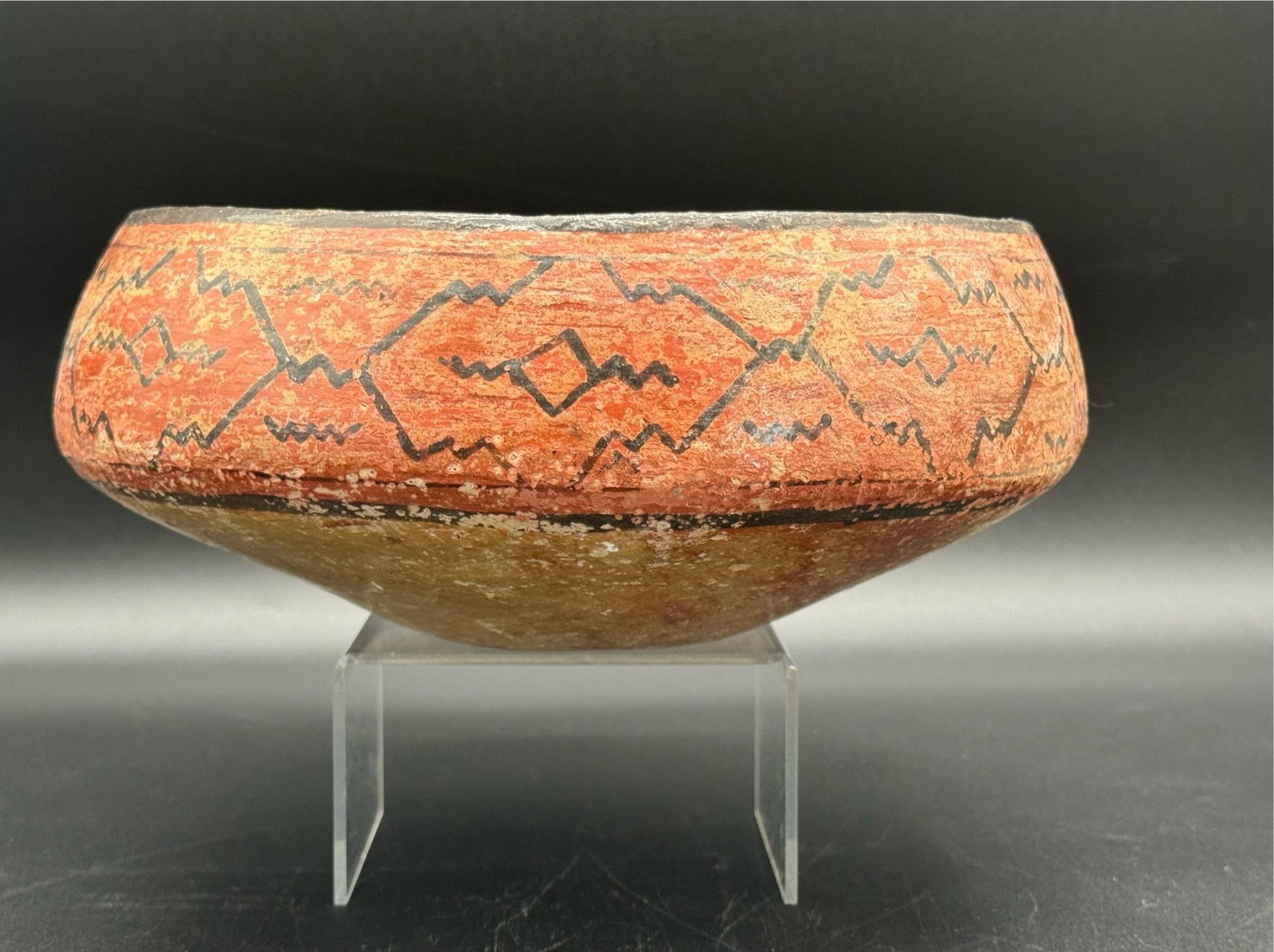 Peruvian Shapido Conido Style Polychrome Red Clay Pottery Vessel - 5