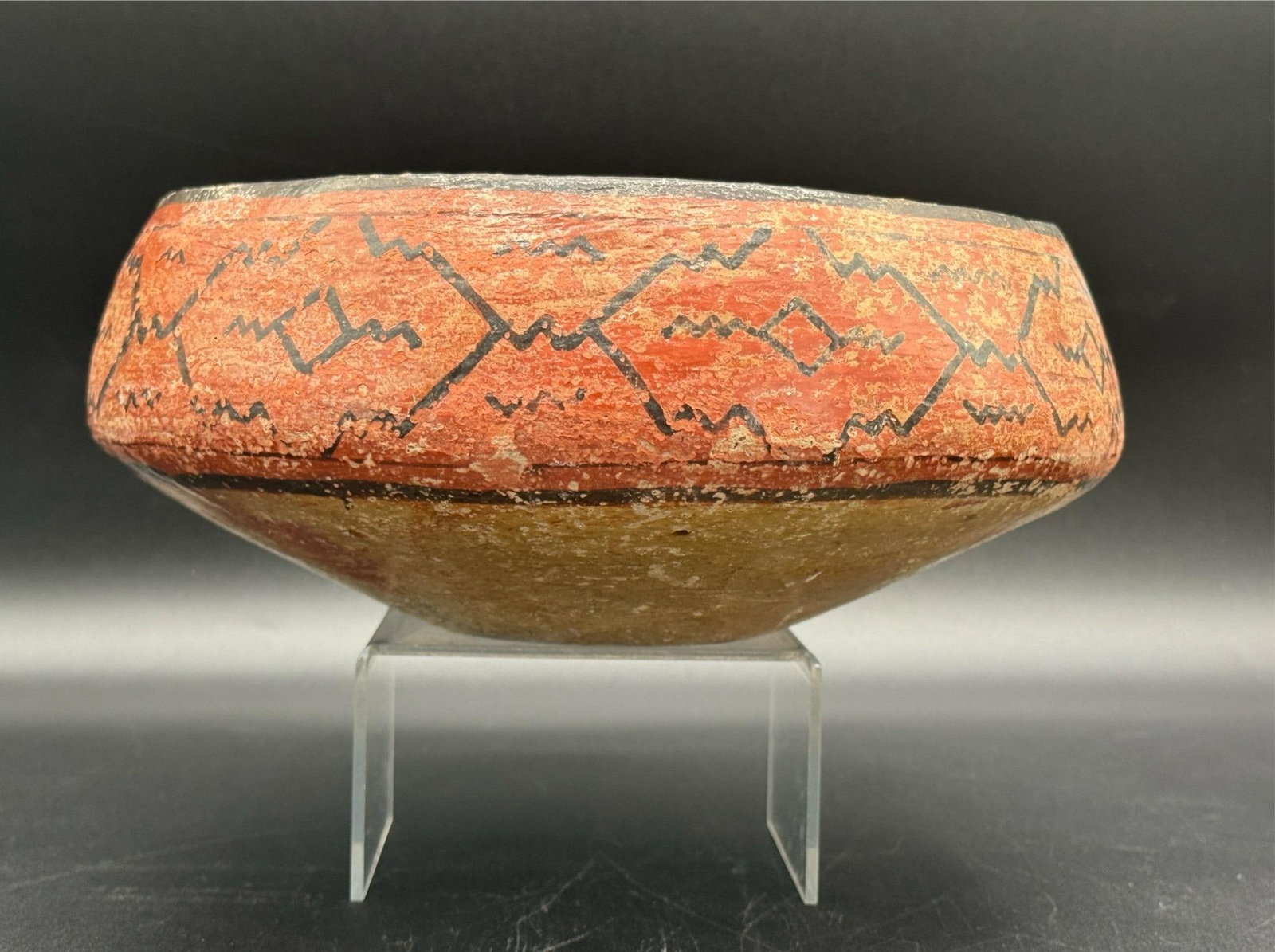 Peruvian Shapido Conido Style Polychrome Red Clay Pottery Vessel - 6