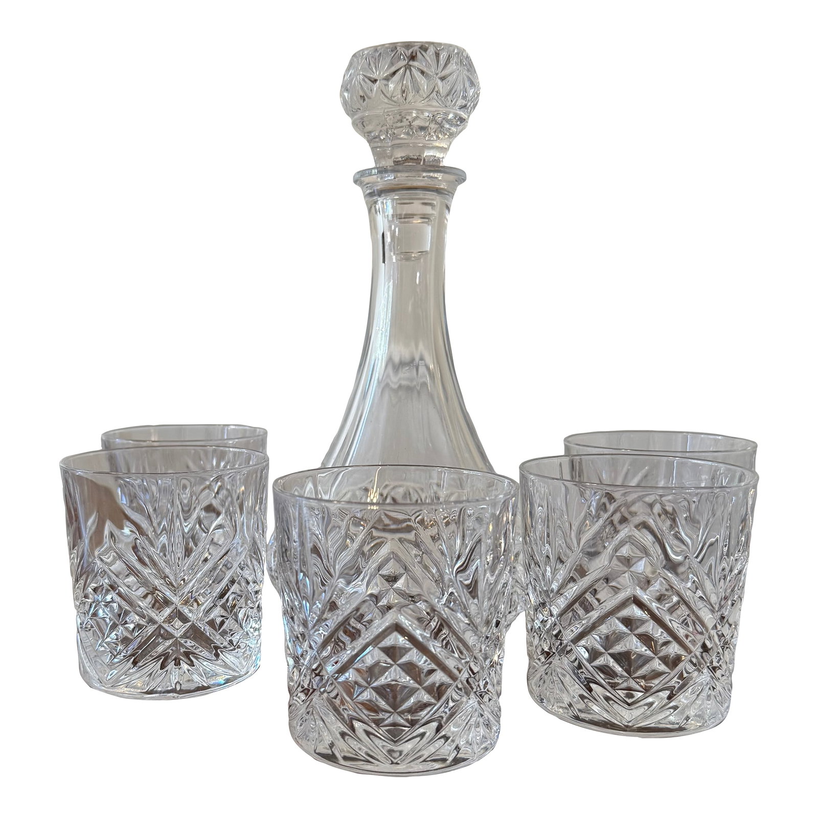 Cristal De' Flandre Decanter With Five Cristal D' Arques Masquerade Glasses (1 of 18)