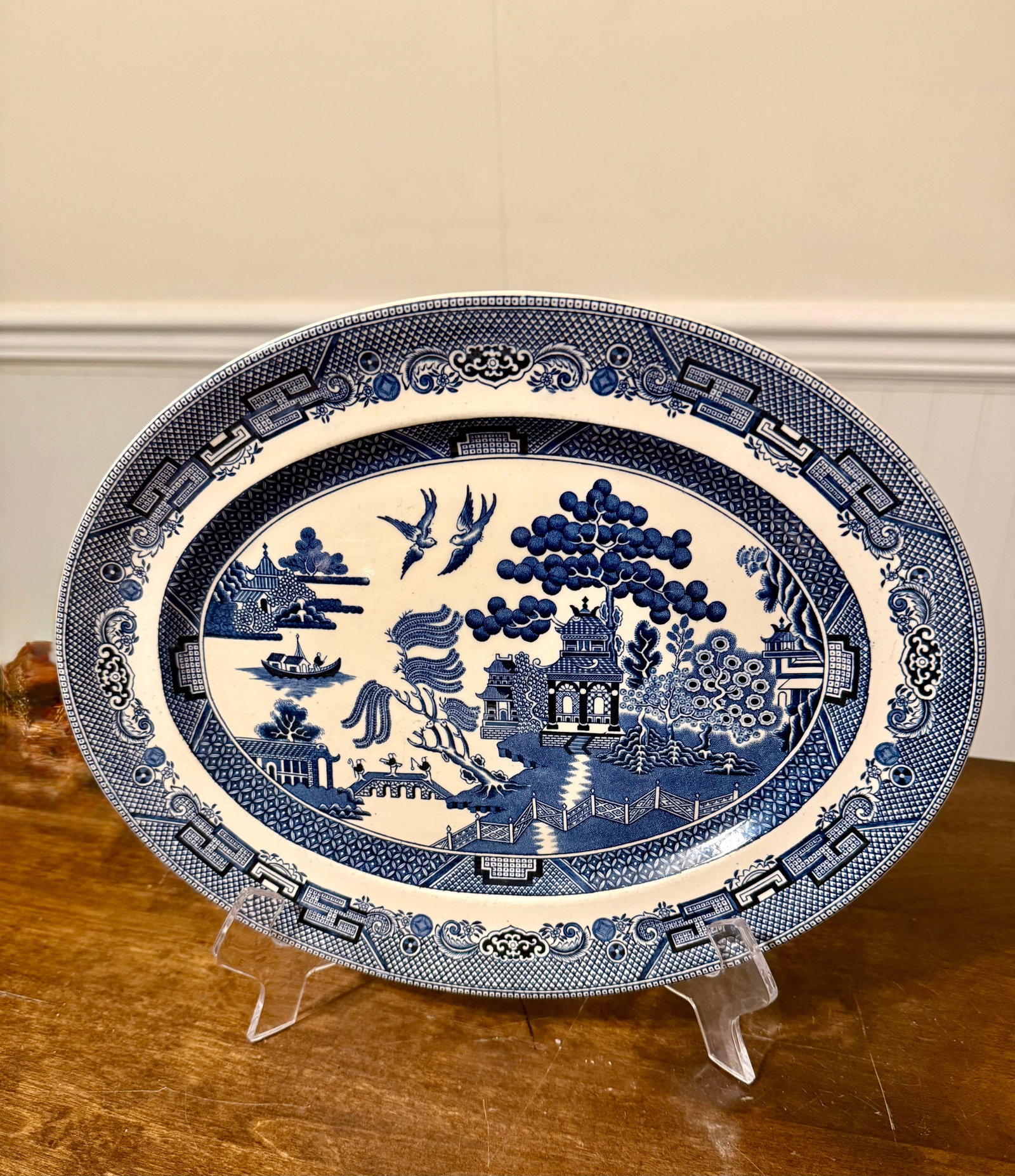 Blue Willow Serving Platter by Johnson Bros. - 13