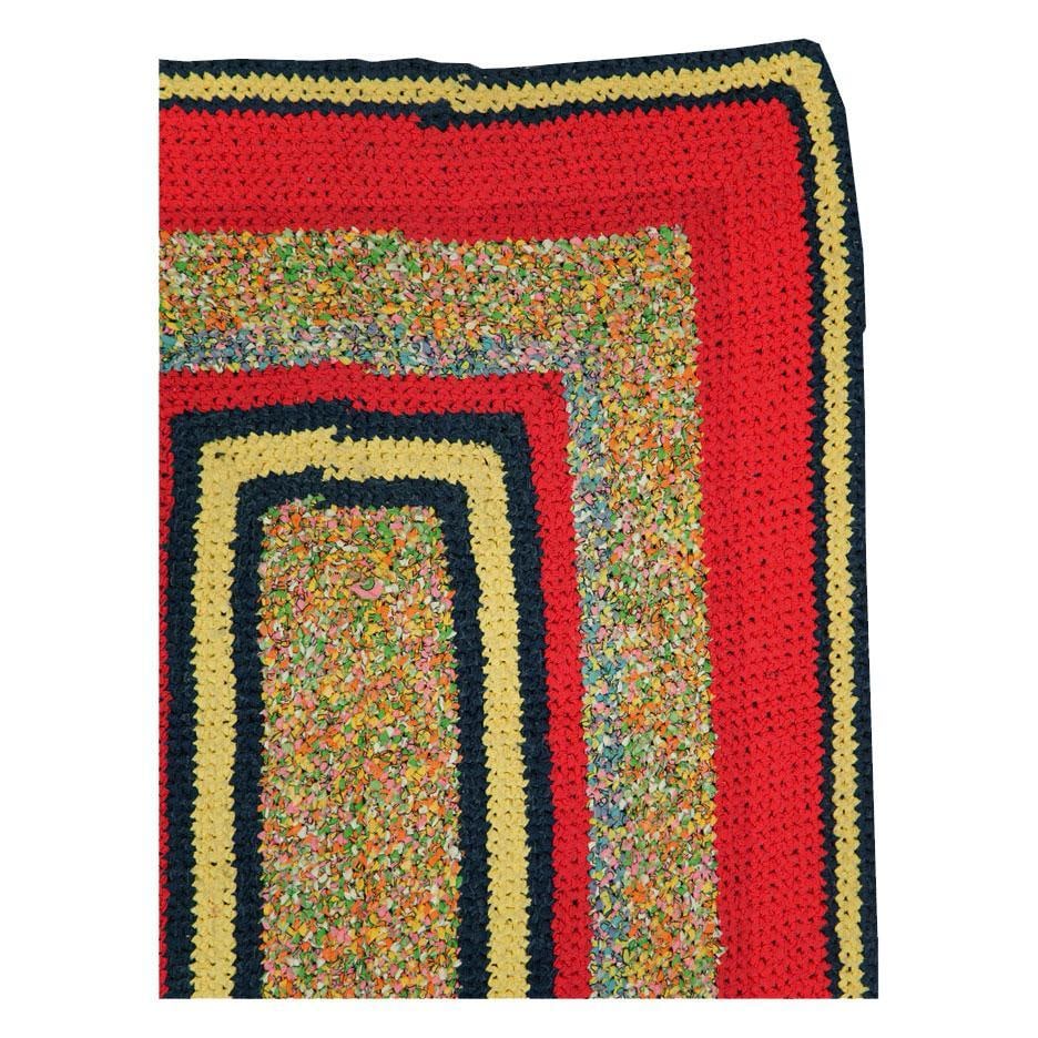 Galerie Shabab Collection Mid-20th Century Handmade American Rag Throw Rug - 2
