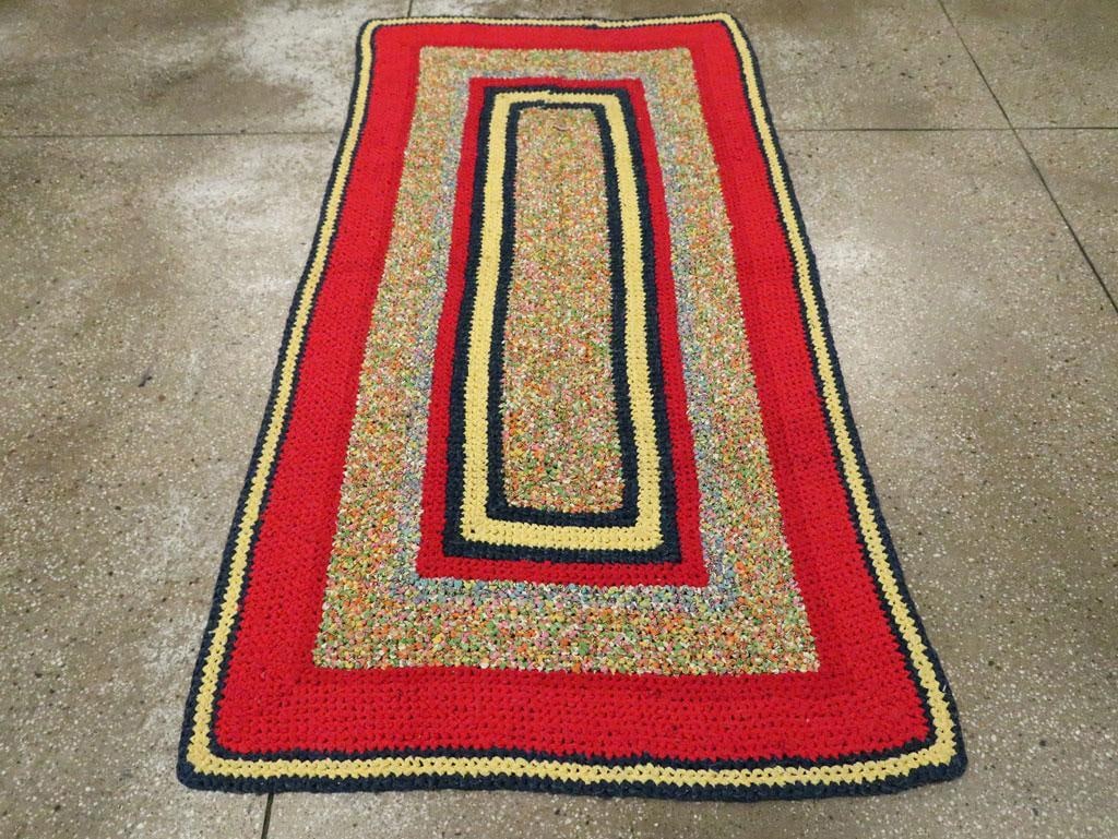 Galerie Shabab Collection Mid-20th Century Handmade American Rag Throw Rug - 4