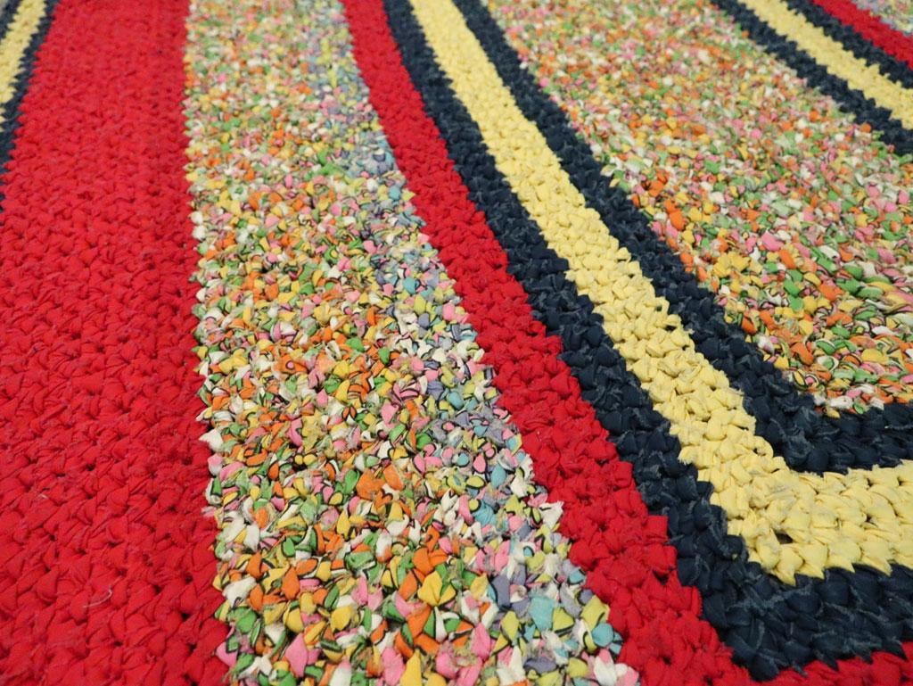 Galerie Shabab Collection Mid-20th Century Handmade American Rag Throw Rug - 5