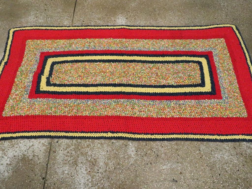 Galerie Shabab Collection Mid-20th Century Handmade American Rag Throw Rug - 7