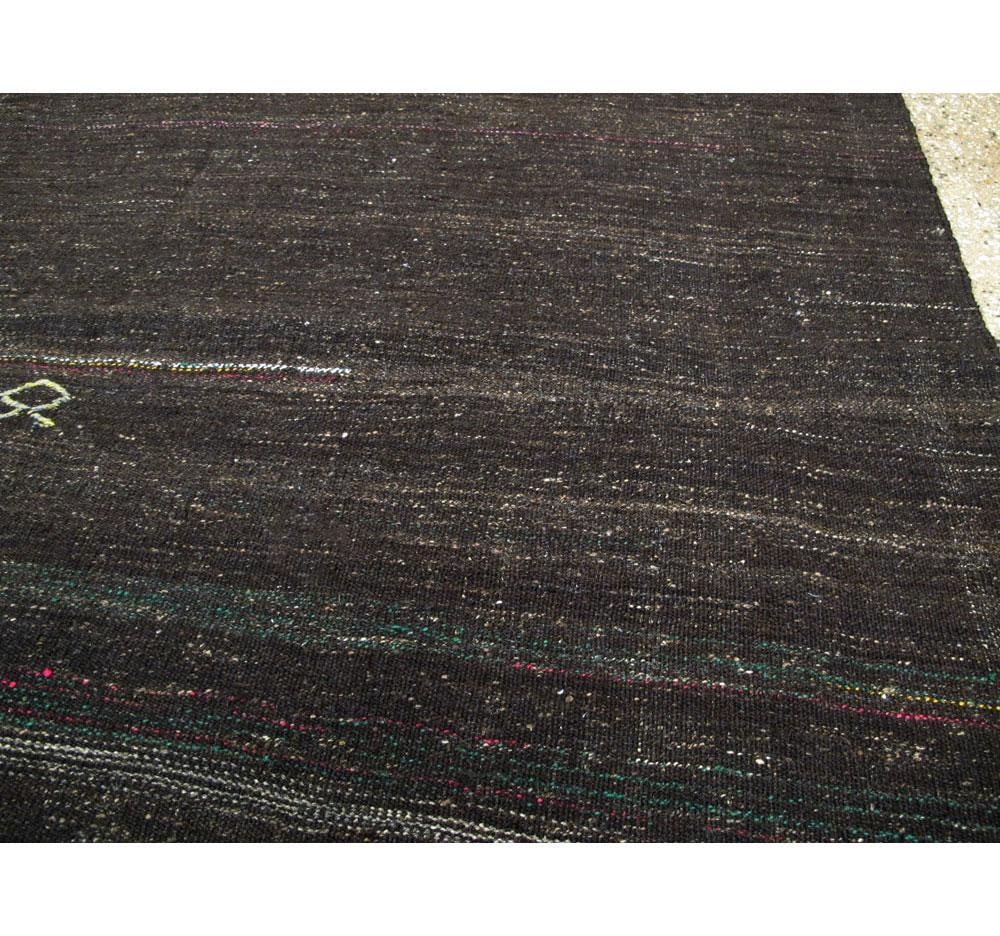 Galerie Shabab Collection Mid-20th Century Handmade Turkish Tribal Flat-Weave Accent Rug in Brown - 6
