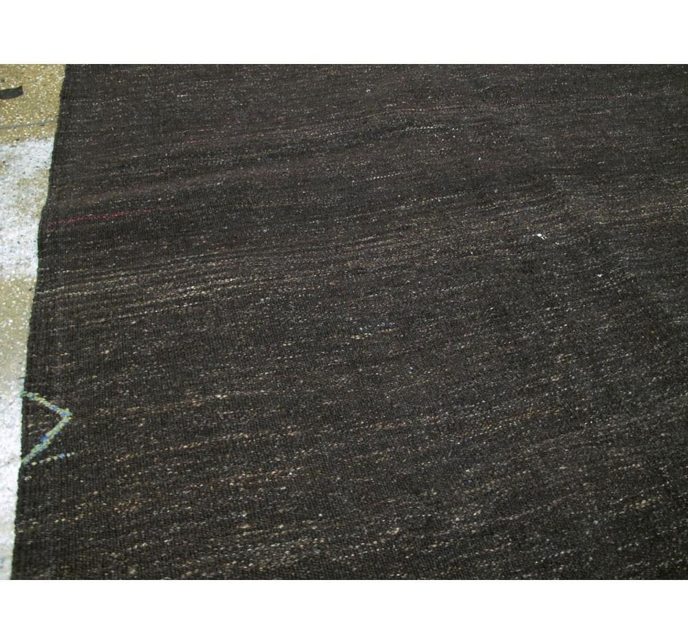Galerie Shabab Collection Mid-20th Century Handmade Turkish Tribal Flat-Weave Accent Rug in Brown - 7