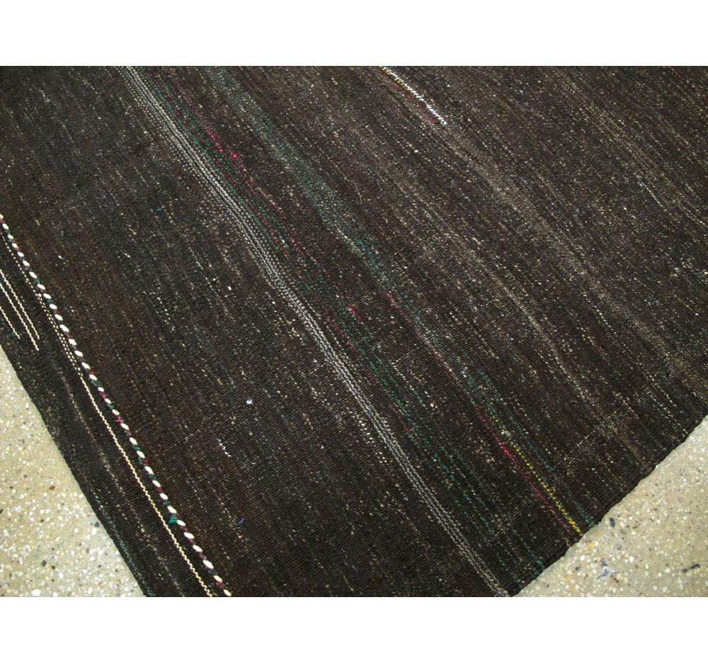Galerie Shabab Collection Mid-20th Century Handmade Turkish Tribal Flat-Weave Accent Rug in Brown - 9